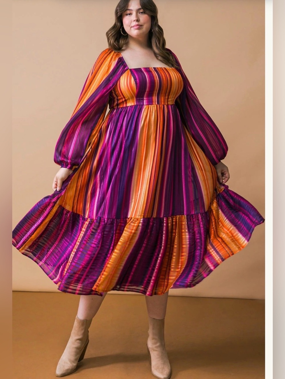FLYING TOMATO EVERYTHING YOU NEEDED WOVEN MIDI DRESS M
